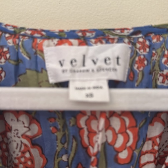 Velvet Blue and Orange Sleeveless Sundress - Picture 2 of 7